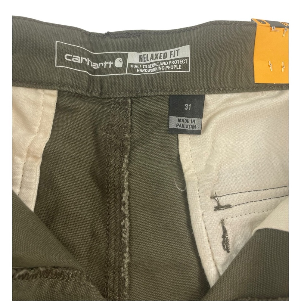 Carhartt Rugged Flex Relaxed Fit Canvas Cargo Work Short BS3542-M Green Sz 31” - Picture 7 of 8